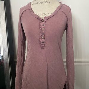 Free People Dusty Rose Button Down Shirt